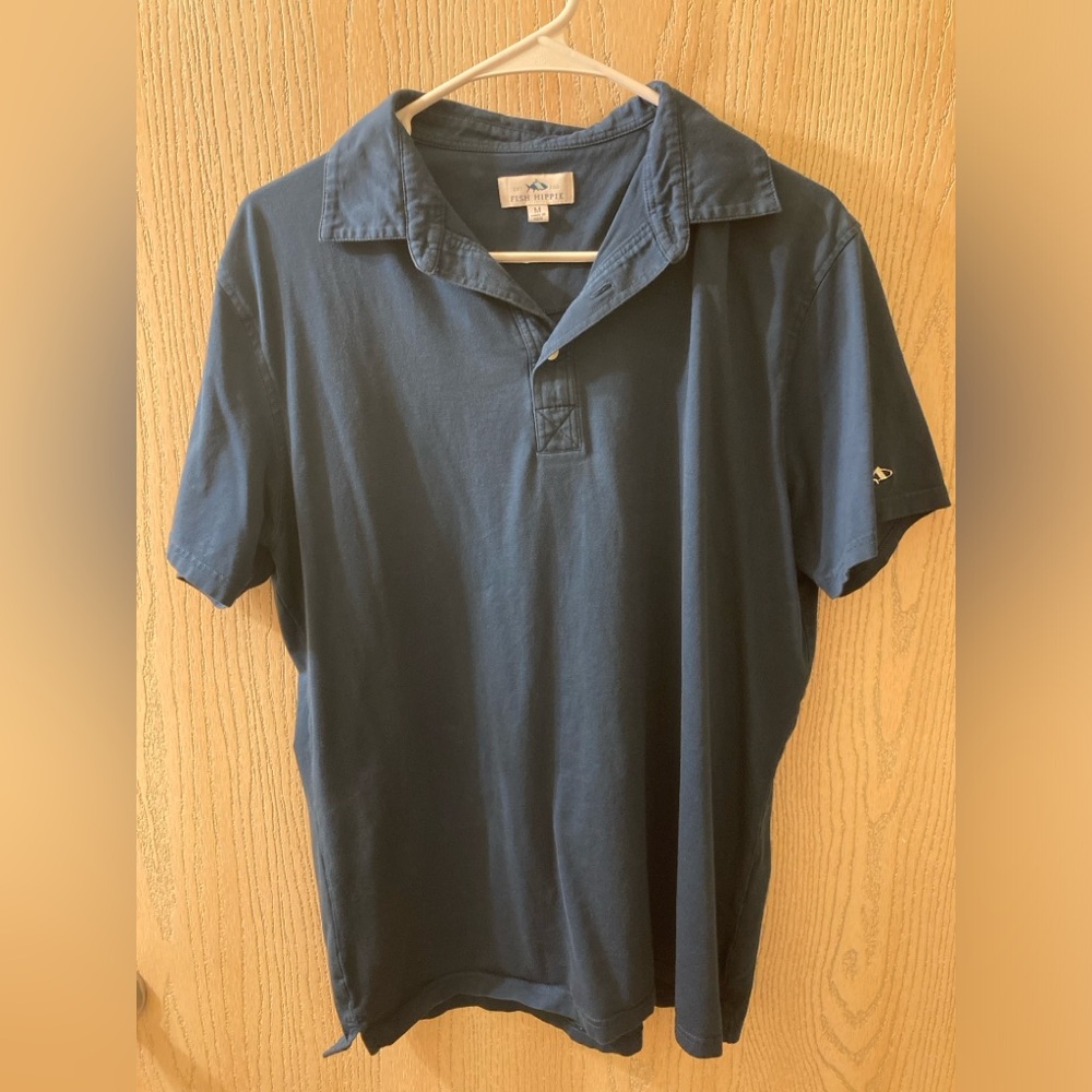 Navy Fish Hippie size M SS polo